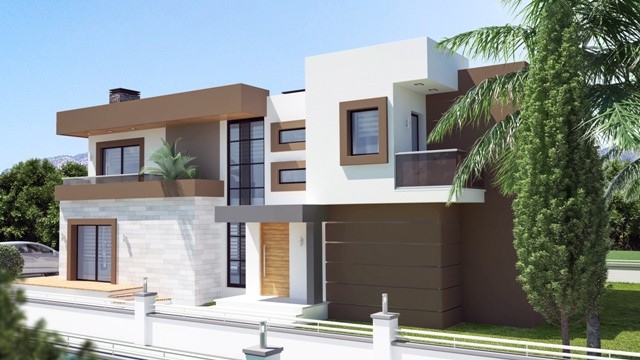 Girne Ozanköy'de Taşınmaya Hazır Lüks Modern Özel Yüzme Havuzlu Satılık 4+1 Villa