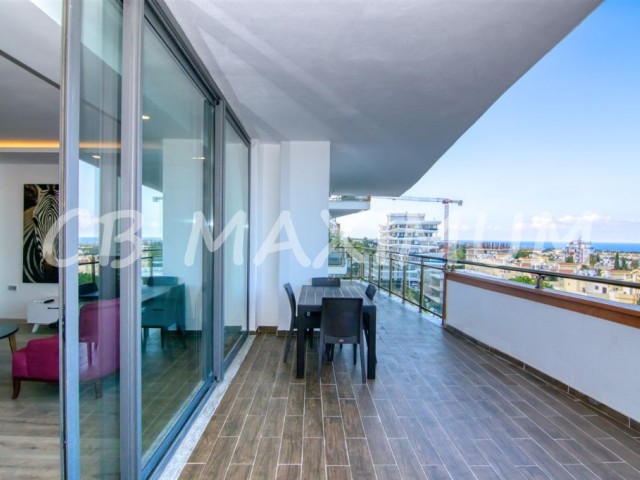 3+1 Residence Wohnung zum Verkauf mit Blick auf das Meer und die Berge im Zentrum von Kyrenia ** 