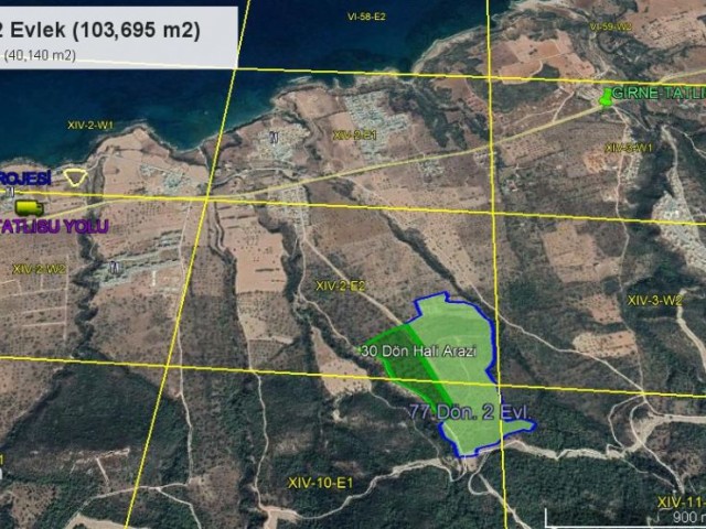  KKTC MAGUSA TATLİSU Mühteşem Deniz ve Dağ manzaralı Satılık Arazi