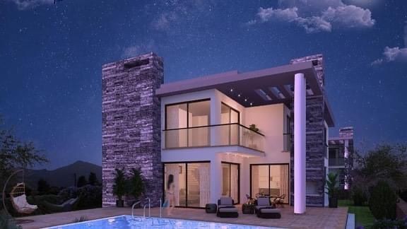 4+1 VERY PRIVATE VILLA WITH SEA VIEW WITH TURKISH BATH IN KYRENIA OZANKOY, CYPRUS ** 