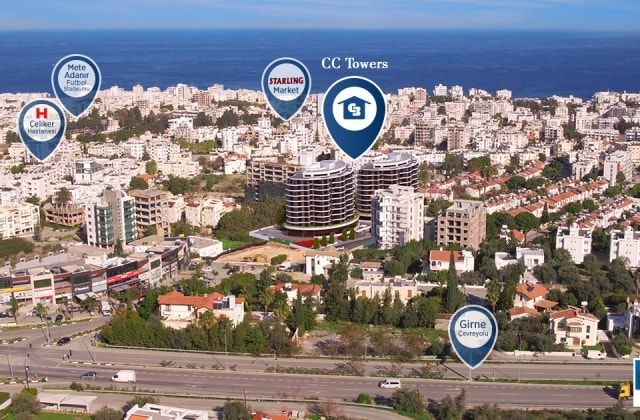 2+1 APARTMENTS FOR SALE WITH SEA AND MOUNTAIN VIEWS IN THE CENTER OF KYRENIA IN THE TRNC ** 