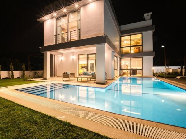 Luxury 3+1 Villas with Swimming Pool for Sale in Yesiltepe Kyrenia 