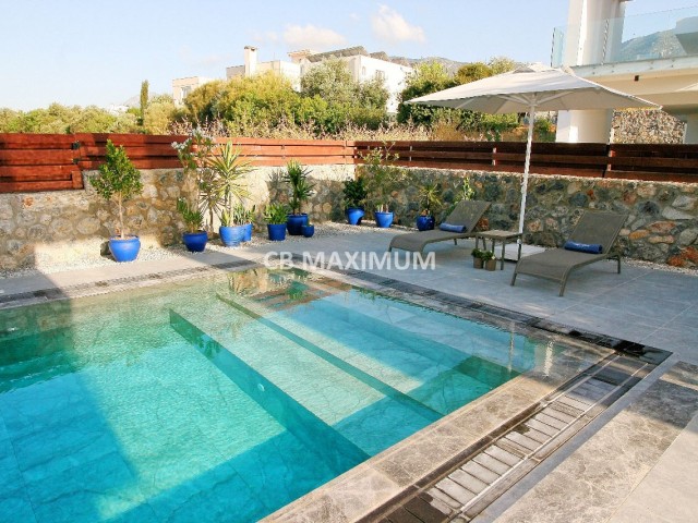 Special Design 3+1 Detached Villa for Sale in Ozanköy, Kyrenia, Cyprus with Turkish Title, Private Pool, Large Garden