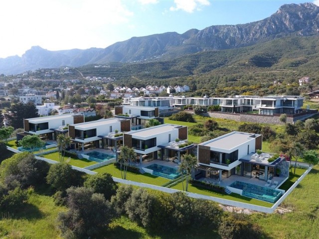 Kıbrıs Girne Edremit Bölgesinde Satılık 4+1 Özel Yüzme Havuzlu Villalar