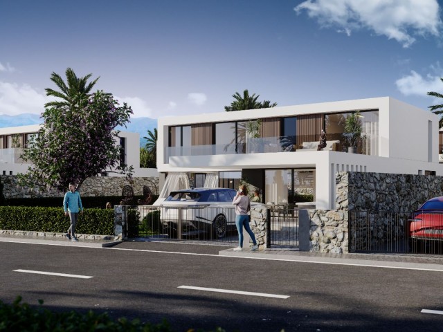 Kıbrıs Girne Çatalköy Bölgesinde Denize Sıfır Türk Koçanlı Ultra Lüks Satılık 5+1 Villalar