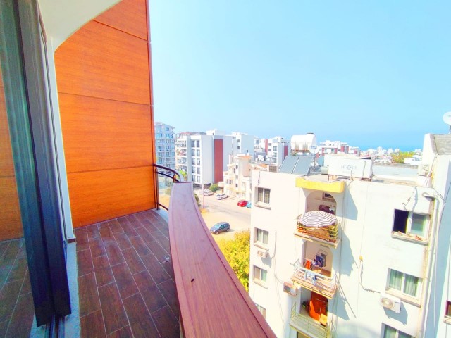 2 + 1 Rental Apartment With Newly Furnished Sea View on a Site With a Pool in the Center of Kyrenia ** 