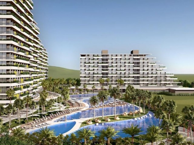 2+1 Full Sea View Residence Flat for Sale in a 7 Star Hotel Concept in Iskele Long Beach Area