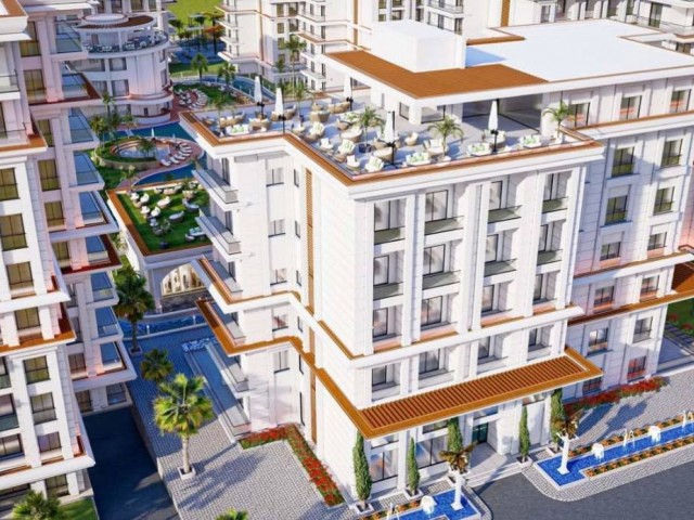 A Magnificent Life with Rental Guarantee Begins in Cyprus Iskele Long Beach 1+1 Apartments for Sale