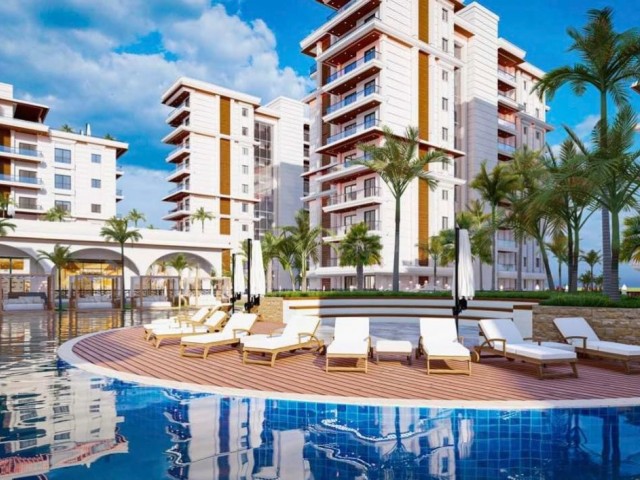 A Magnificent Life with Rental Guarantee Begins in Cyprus Iskele Long Beach 1+1 Apartments for Sale