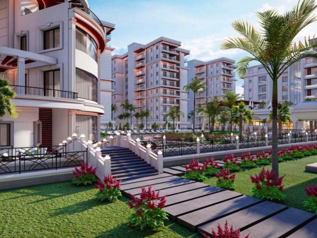 A Magnificent Life with Rental Guarantee Begins in Cyprus Iskele Long Beach 1+1 Apartments for Sale