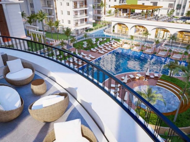 A Magnificent Life with Rental Guarantee Begins in Cyprus Iskele Long Beach 1+1 Apartments for Sale