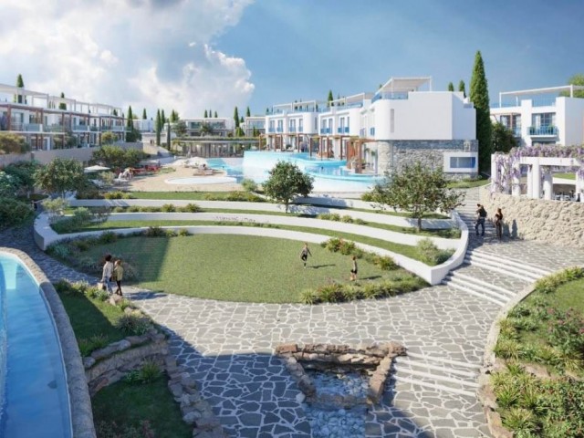 A Seafront Life Begins in Cyprus Girne Lapta 2+1 Garden and Upper Floor Apartments with Payment Plan