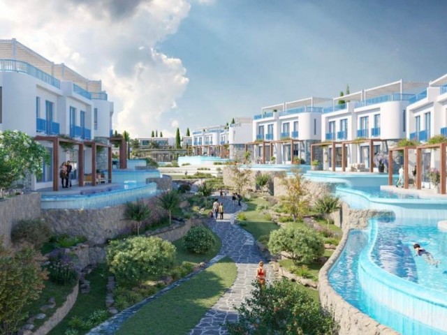 A Seafront Life Begins in Cyprus Girne Lapta 2+1 Garden and Upper Floor Apartments with Payment Plan