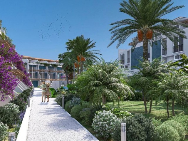 1+1 Gorgeous Garden and Top Floor Apartments by the Sea in an Elite Complex in Kyrenia Esentepe, Cyprus