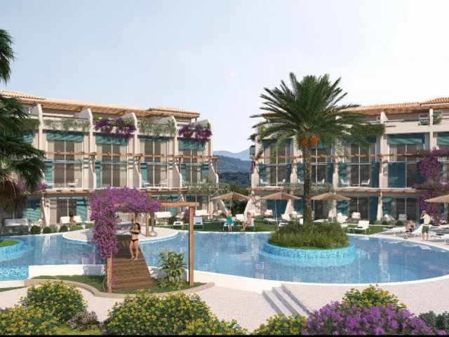 1+1 Gorgeous Garden and Top Floor Apartments by the Sea in an Elite Complex in Kyrenia Esentepe, Cyprus