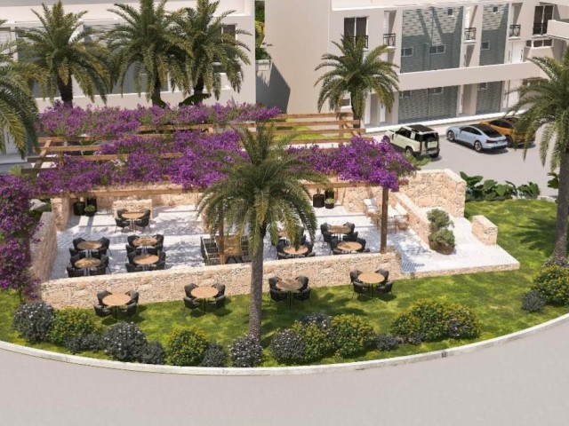 1+1 wunderschöne Garten- und Dachgeschosswohnungen am Meer in einem Elitekomplex in Kyrenia Esentepe, Zypern