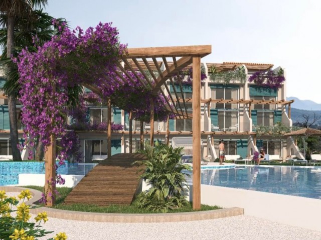 1+1 Gorgeous Garden and Top Floor Apartments by the Sea in an Elite Complex in Kyrenia Esentepe, Cyprus