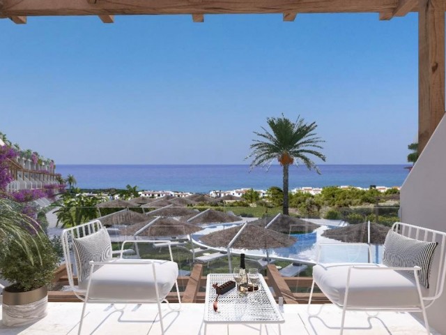 Very Close to the Sea in Cyprus Kyrenia Esentepe Duplex 2+1 Very Special Apartments with Full Sea Vi