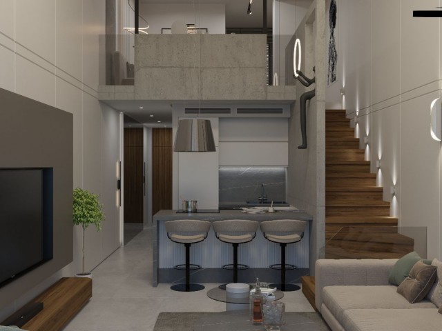  Kıbrıs Girne Esentepe Bölgesinde Denize Sıfır 2+1 Satılık Loft  Daireler