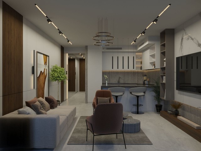 آپارتمان های جدید 1+1 دنزی برای فروش در Esentepe، Girne
