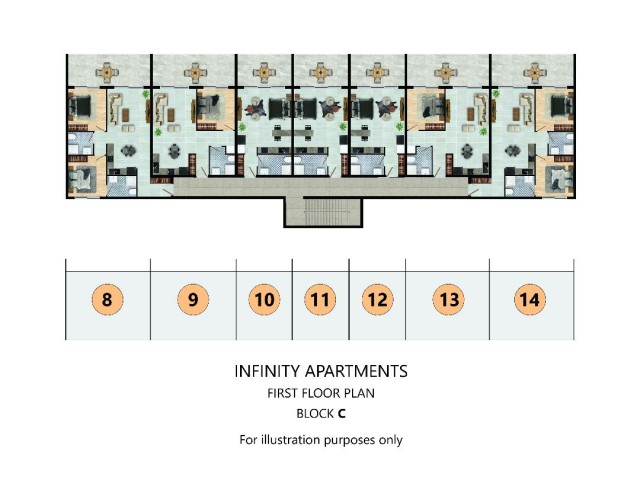 Roof Terrace Studio Apartments for Sale in Cyprus Iskele Long Beach