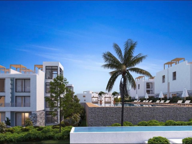 Двухуровневая квартира в пентхаусе 1+1 с уникальной схемой оплаты в 250 метрах от моря в Кирении Эсентепе, Кипр