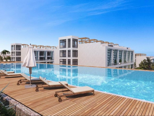 Kıbrıs Girne Esentepe de Denize 250 metre Benzersiz Ödeme Planlı 1+1 Penthouse Dublex Daireler