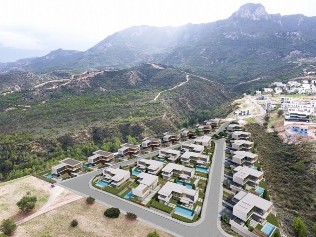 Cyprus Kyrenia Çatalköy 4+1 Villa with Mountain and Sea Views and Pool for Sale