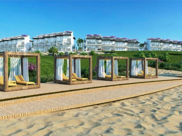 2+1-Maisonette-Wohnung direkt am Meer mit Zahlungsplan in einem bezugsfertigen Luxusgrundstück in Kyrenia Esentepe, Zypern