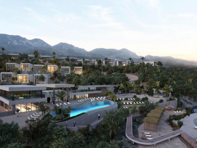Neues 1+1 Penthouse an einem luxuriösen und prestigeträchtigen Standort mit türkischem Titel in Zypern Kyrenia Karşıyaka