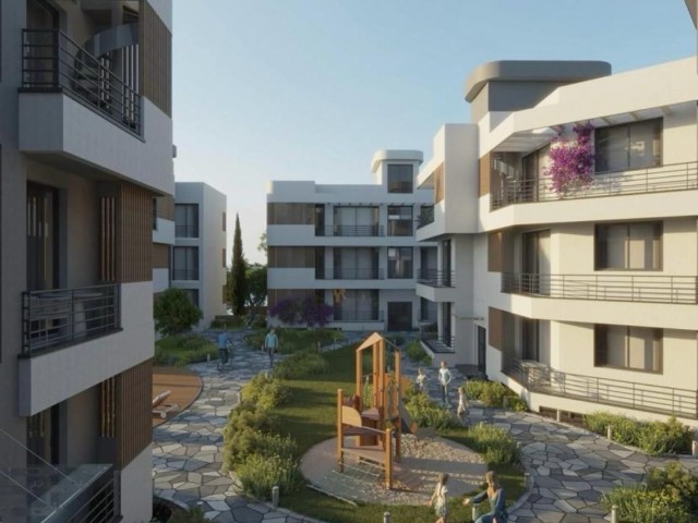 آپارتمان 2+1 با تراس برای فروش در یک سایت سند مالکیت ترکیه با استخر در منطقه گیرنه لاپتا، قبرس