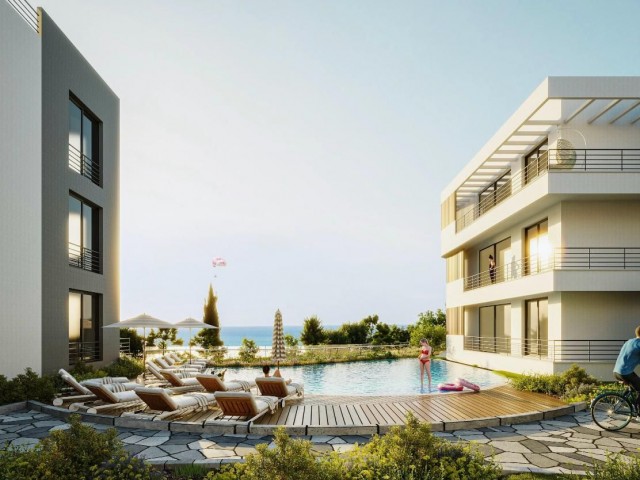 2+1 Wohnung mit Terrasse zum Verkauf auf einem türkischen Grundstück mit Eigentumsurkunde und Pool in der Region Kyrenia Lapta, Zypern