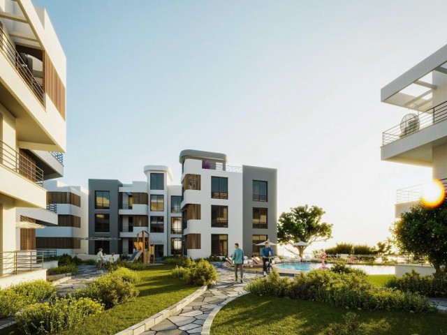 2+1 Flat with Terrace for Sale in a Turkish Title Deed Site with Pool in Kyrenia Lapta Region, Cyprus