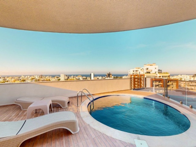 4+1 Triplex Penthouse for Sale with Private Terrace Swimming Pool in a Complex in the Center of Kyre