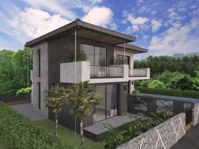 4+1 Luxury Villa for Sale in a Complex Close to the Sea on the National Park in Alsancak, Kyrenia, TRNC