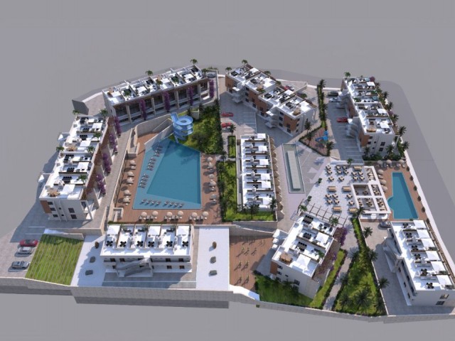 1+0 Flats for Sale in TRNC Girne Bahçeli Region