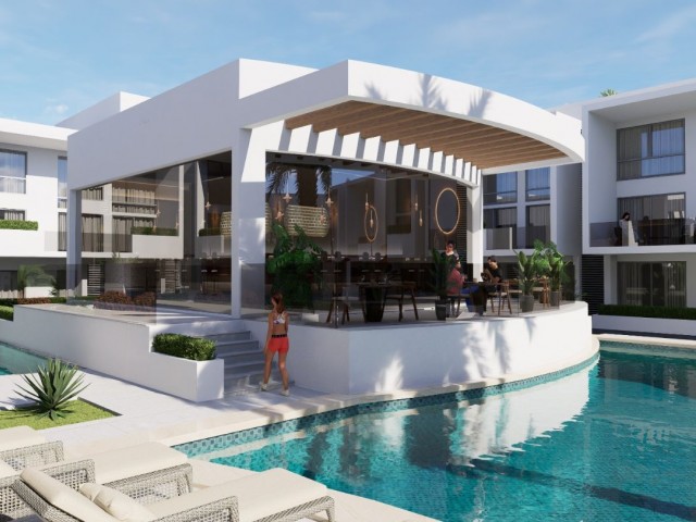 1+0 Flats for Sale in a Special Complex in İskele Long Beach, TRNC