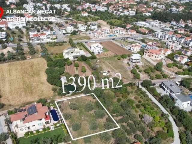 1390 m2 Land for Sale with Uninterrupted Mountain and Sea Views in Cyprus Kyrenia Alsancak Region