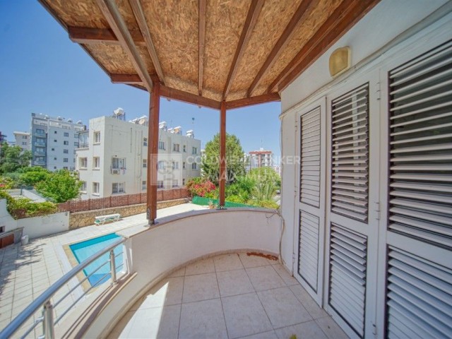 Large and Shared Swimming Pool 3+1 Flat for Sale in Kyrenia Center, Cyprus