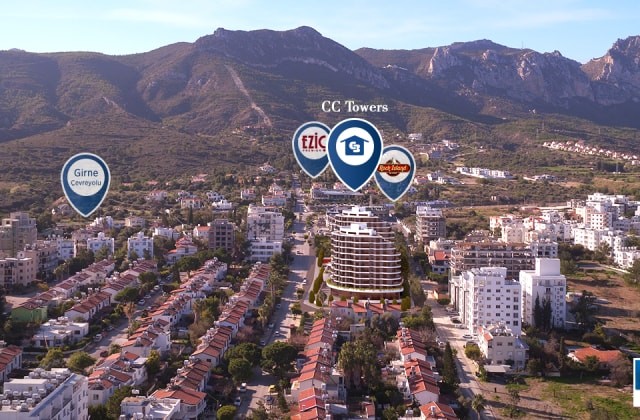 STUDIO APARTMENT FOR SALE WITH SEA AND MOUNTAIN VIEWS IN THE CENTER OF KYRENIA, TRNC ** 