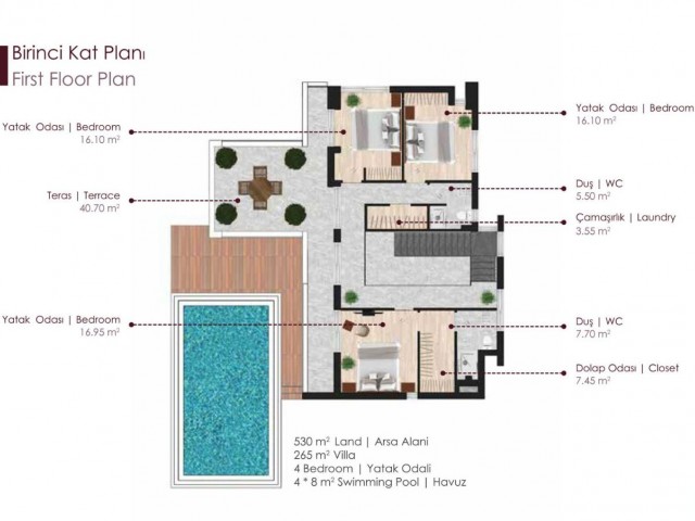 YENİBOĞAZİÇİ’NDE ÖZEL VE TEK TASARIMLI SATILIK LÜKS VİLLA    ***£370.000***