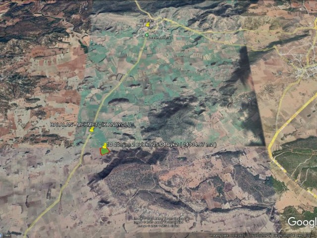 ON THE ROAD TO BALALAN – MEHMETCIK LAND FOR SALE AT BARGAIN PRICE 10 DONUM 2 EVLEK 925 SQUARE FEET       ***£7500 STG PER DONUM ***