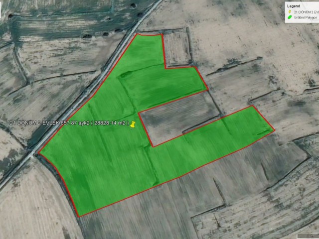 LAND FOR SALE IN GEÇİTKALE TOTAL 28828.14   SQUARE METERS  *** £27.000 PER DONUM ***