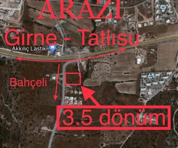  Tatlisu satılık 3.5 dönüm Arsa 