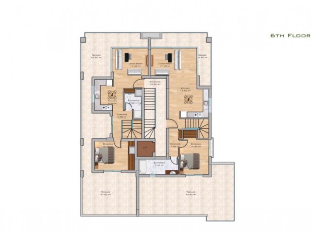 Girne Merkez'de 2+1 Penthouse Satılık 