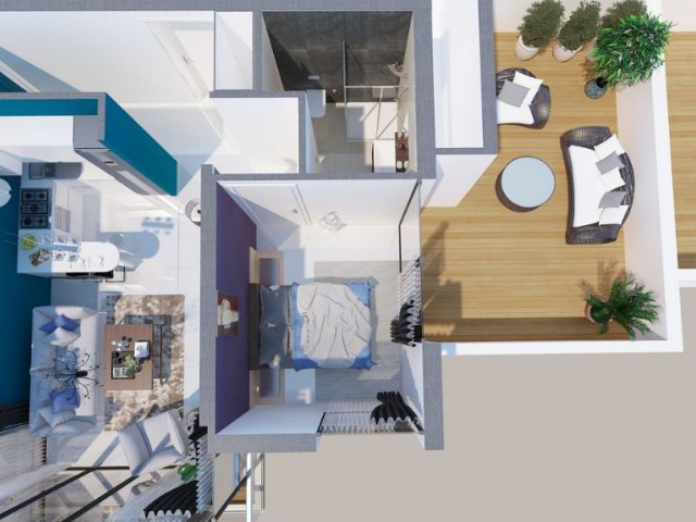 1+1 Apartment for sale in Kyrenia Center 