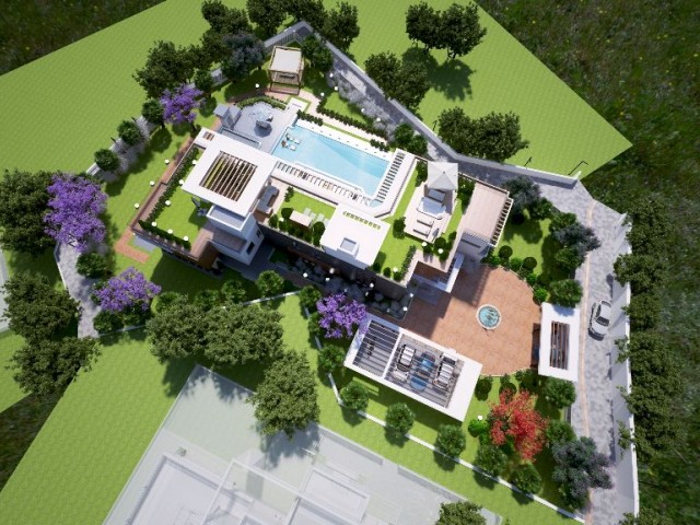 KYRENIA BELLAPAISTE 1000 SQUARE METER 7 BEDROOM VILLA FOR SALE WITH SAUNA TURKISH BATH ULTRA LUXURY FRONT VIEW FOR SALE IN THE CASE OF THE PROJECT ** 