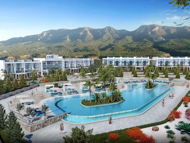 Girne, Esentepe'de 1+1 denize sıfır yeni satılık apartman 