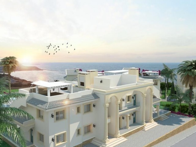 Girne Esentep'de 2 yatak odalı lüx yeni denize sıfır satılık penthouse 