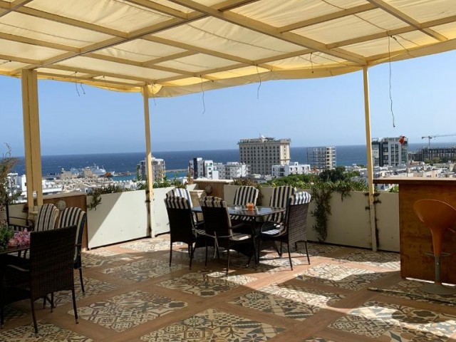 3+1 luxury penthouse for rent in center of Kyrenia.Sea ,City and Mountains  Views.